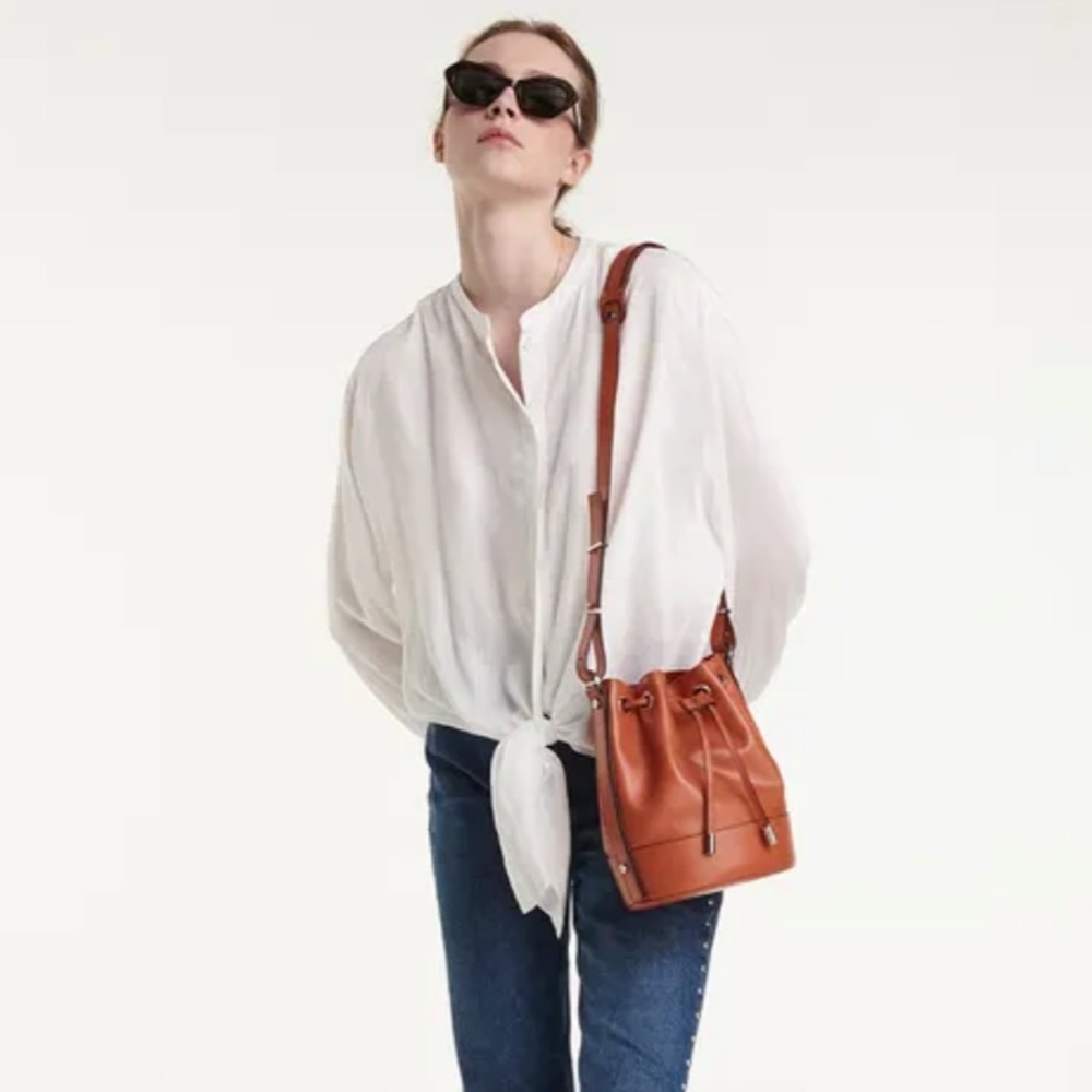 NWT The Kooples Roomy flowing knotted ecru top